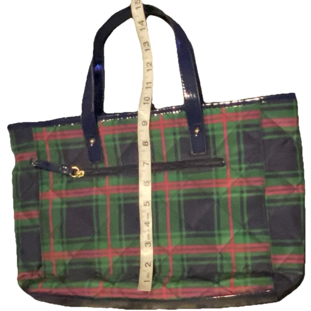 Tommy Hilfiger Blue and Green Plaid Tote - Picture 4 of 9